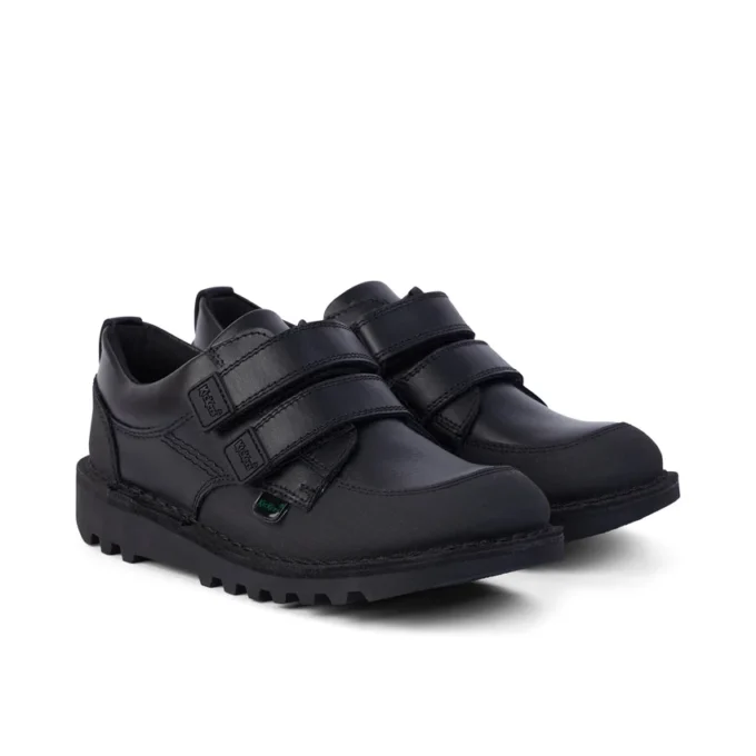 Junior Boys Kick Scuff in pelle doppia nera Junior Boys Kick Scuff in pelle doppia nera
