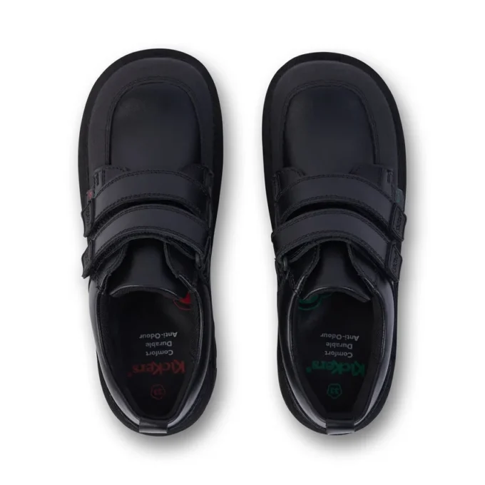 Junior Boys Kick Scuff in pelle doppia nera Junior Boys Kick Scuff in pelle doppia nera