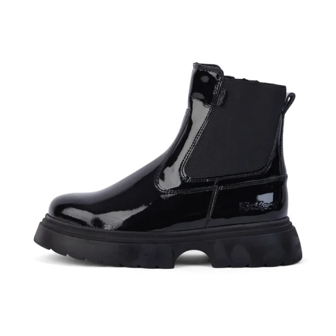 Junior Donna Kenzi Chelsea in pelle verniciata nera Junior Donna Kenzi Chelsea in pelle verniciata nera
