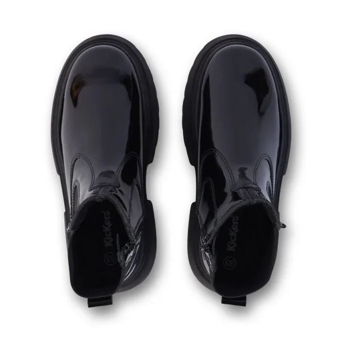 Junior Donna Kenzi Chelsea in pelle verniciata nera Junior Donna Kenzi Chelsea in pelle verniciata nera