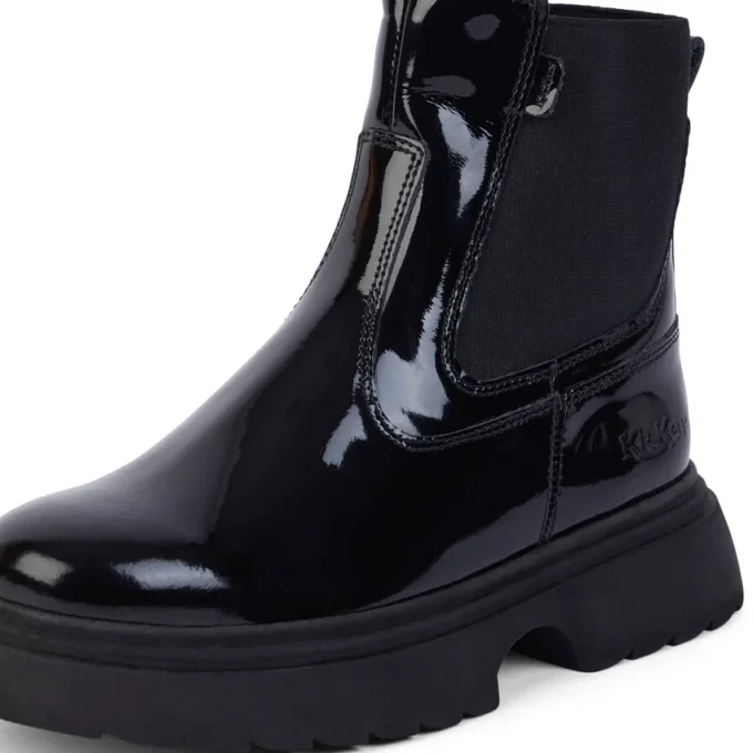 Junior Donna Kenzi Chelsea in pelle verniciata nera Junior Donna Kenzi Chelsea in pelle verniciata nera