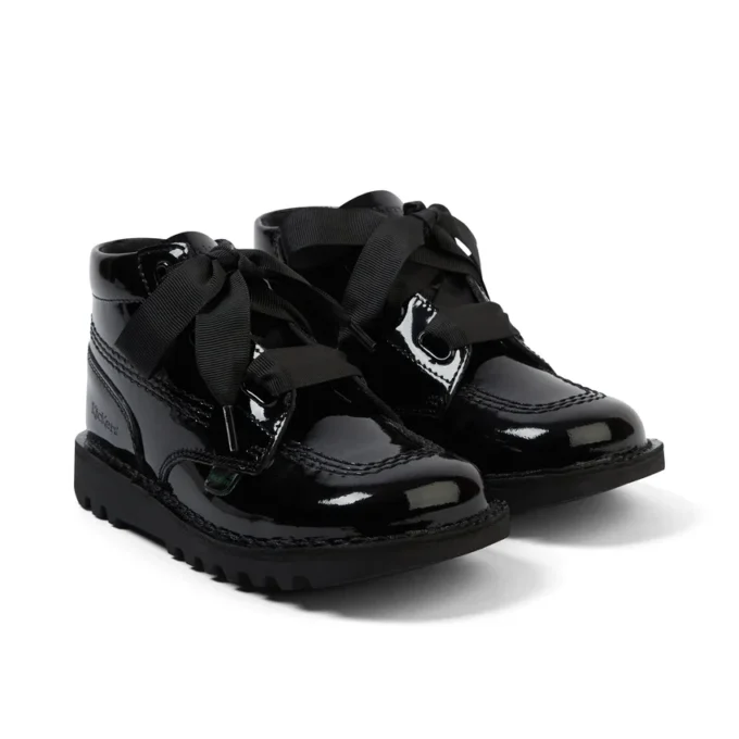 Junior Girls Kick Hi Ribbon in vernice nera Junior Girls Kick Hi Ribbon in vernice nera