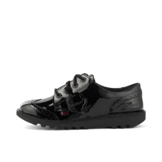 Junior Girls Kick Lo Brogue in pelle verniciata nera