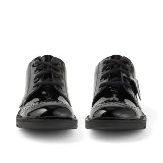 Junior Girls Kick Lo Brogue in pelle verniciata nera