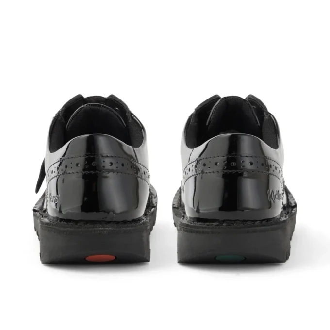 Junior Girls Kick Lo Brogue in pelle verniciata nera Junior Girls Kick Lo Brogue in pelle verniciata nera