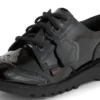 Junior Girls Kick Lo Brogue in pelle verniciata nera Junior Girls Kick Lo Brogue in pelle verniciata nera