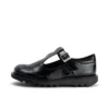 Junior Girls Kick T-Bar in similpelle verniciata nera Junior Girls Kick T-Bar in similpelle verniciata nera