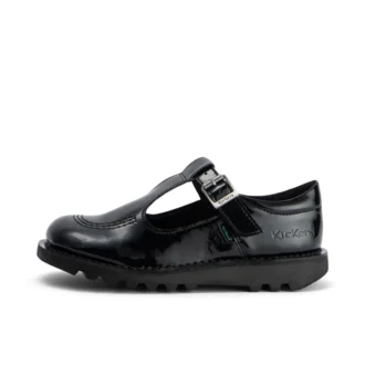 Junior Girls Kick T-Bar in similpelle verniciata nera