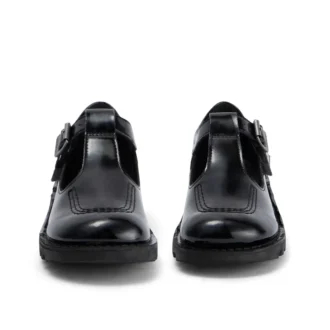 Junior Girls Kick T-Bar in similpelle verniciata nera