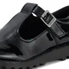 Junior Girls Kick T-Bar in similpelle verniciata nera Junior Girls Kick T-Bar in similpelle verniciata nera