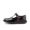 Junior Girls Kick T-Bar Vel in pelle verniciata nera Junior Girls Kick T-Bar Vel in pelle verniciata nera
