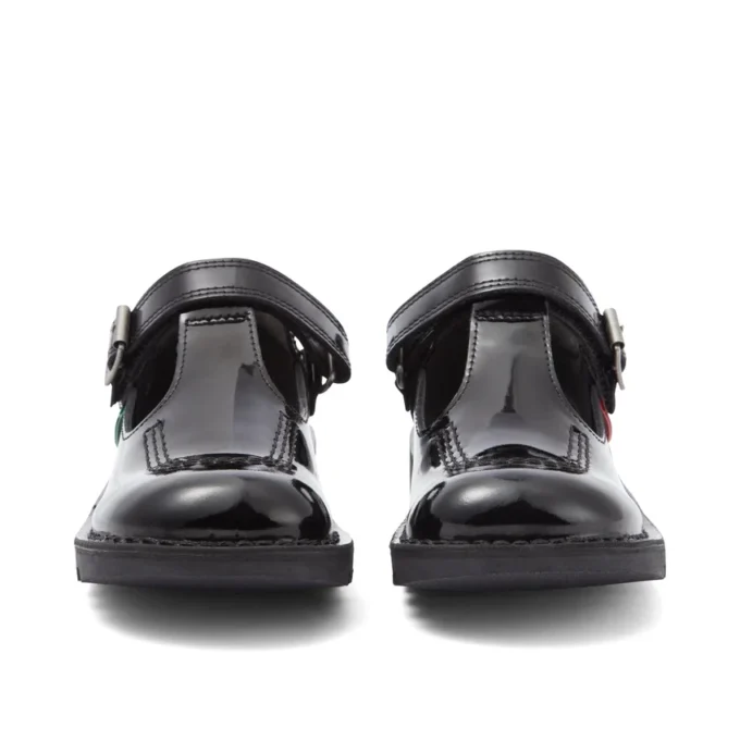Junior Girls Kick T-Bar Vel in pelle verniciata nera Junior Girls Kick T-Bar Vel in pelle verniciata nera