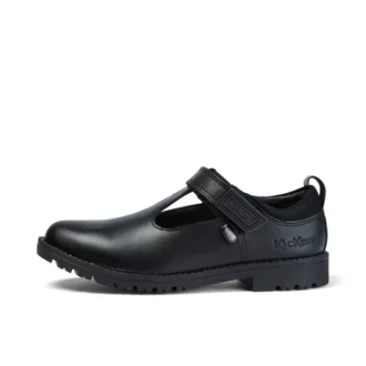 Junior Girls Lachly T-Bar in pelle nera