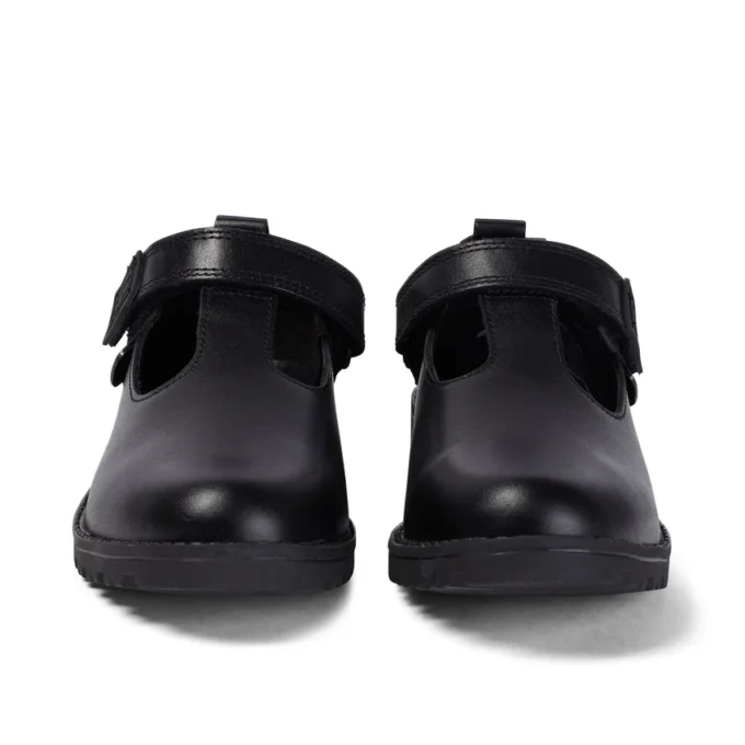 Junior Girls Lachly T-Bar in pelle nera Junior Girls Lachly T-Bar in pelle nera