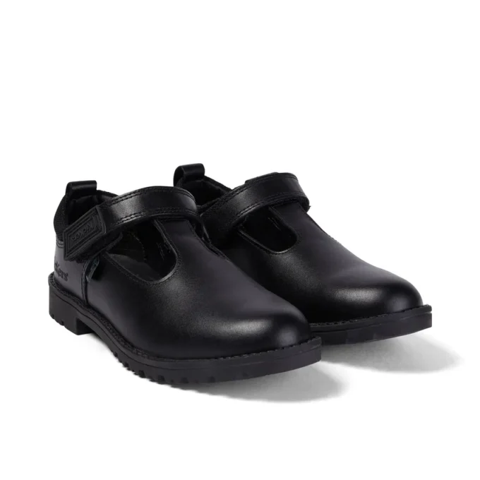 Junior Girls Lachly T-Bar in pelle nera Junior Girls Lachly T-Bar in pelle nera