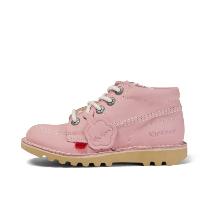 Junior Unisex Kick Hi Zip in nabuk rosa chiaro Junior Unisex Kick Hi Zip in nabuk rosa chiaro