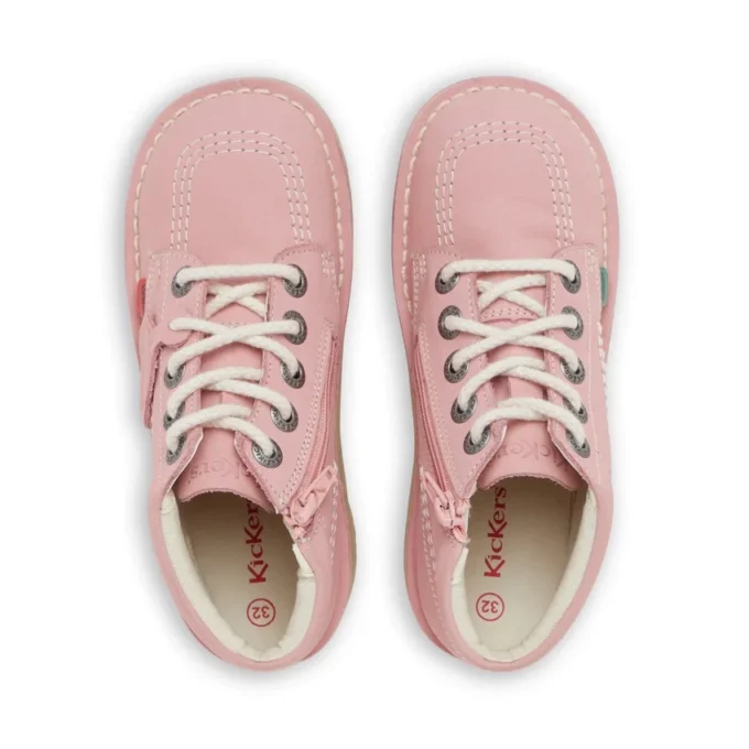 Junior Unisex Kick Hi Zip in nabuk rosa chiaro Junior Unisex Kick Hi Zip in nabuk rosa chiaro