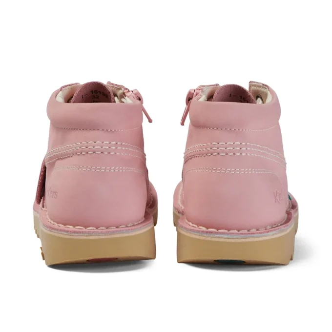 Junior Unisex Kick Hi Zip in nabuk rosa chiaro Junior Unisex Kick Hi Zip in nabuk rosa chiaro