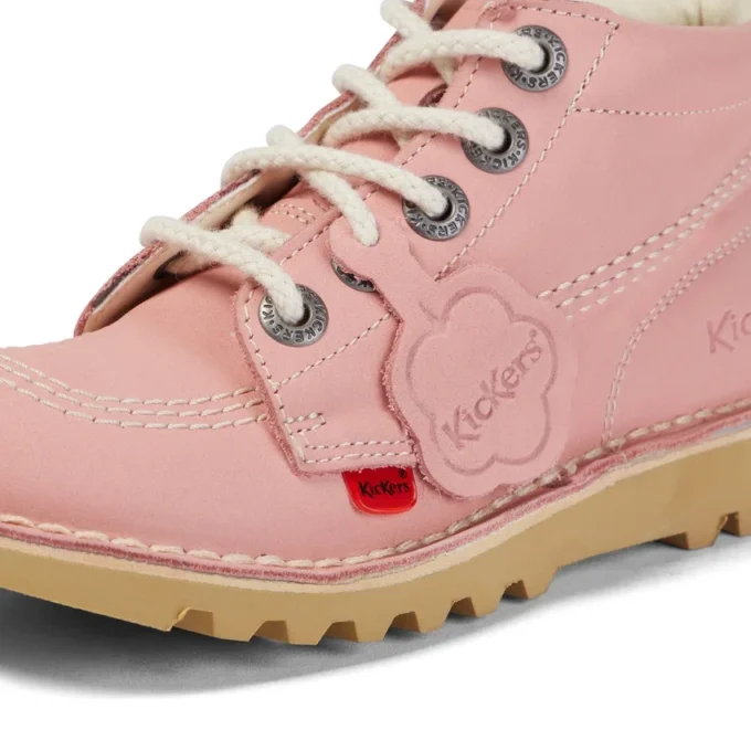 Junior Unisex Kick Hi Zip in nabuk rosa chiaro Junior Unisex Kick Hi Zip in nabuk rosa chiaro