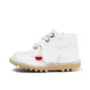 Junior Unisex Kick Hi Zip in pelle bianca Junior Unisex Kick Hi Zip in pelle bianca
