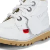 Junior Unisex Kick Hi Zip in pelle bianca Junior Unisex Kick Hi Zip in pelle bianca