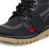 Junior Unisex Kick Hi Zip in pelle nero/bianco Junior Unisex Kick Hi Zip in pelle nero/bianco
