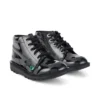 Junior Unisex Kick Hi Zip in pelle verniciata nera Junior Unisex Kick Hi Zip in pelle verniciata nera