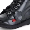 Junior Unisex Kick Hi Zip in pelle verniciata nera Junior Unisex Kick Hi Zip in pelle verniciata nera