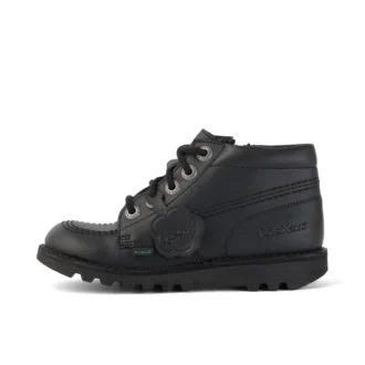 Junior Unisex Kick Hi Zip in similpelle nera