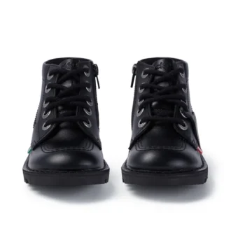 Junior Unisex Kick Hi Zip in similpelle nera