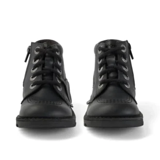 Junior Unisex Kick Hi Zip in similpelle nera