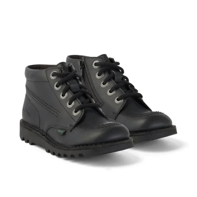 Junior Unisex Kick Hi Zip in similpelle nera Junior Unisex Kick Hi Zip in similpelle nera