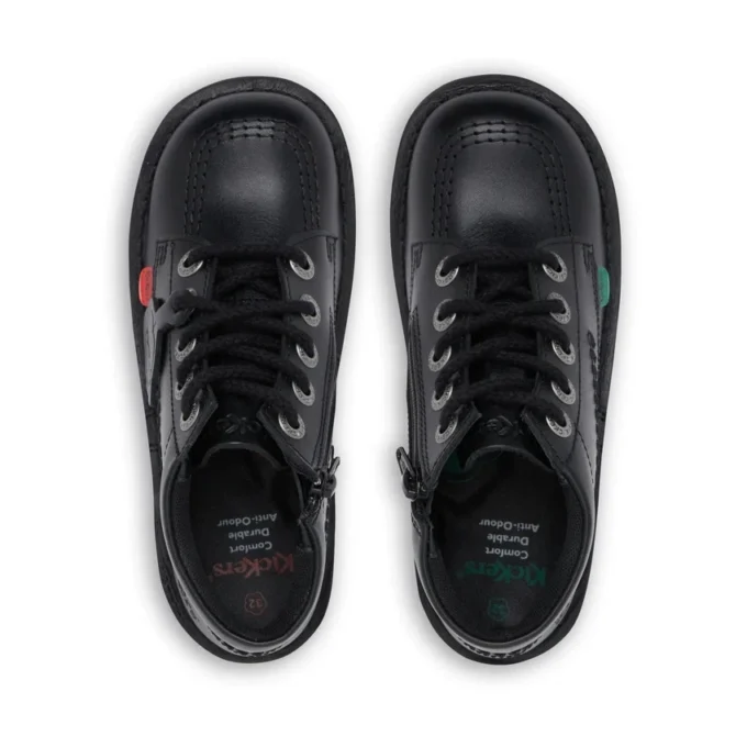 Junior Unisex Kick Hi Zip in similpelle nera Junior Unisex Kick Hi Zip in similpelle nera
