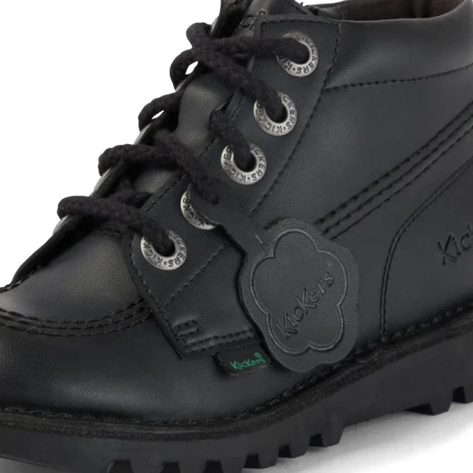 Junior Unisex Kick Hi Zip in similpelle nera Junior Unisex Kick Hi Zip in similpelle nera