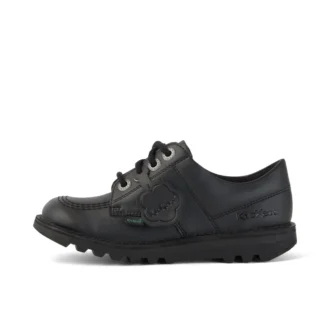 Junior Unisex Kick Lo in pelle alternativa, nero