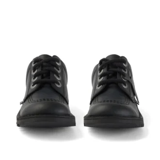 Junior Unisex Kick Lo in pelle alternativa, nero