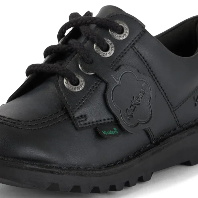 Junior Unisex Kick Lo in pelle alternativa, nero Junior Unisex Kick Lo in pelle alternativa, nero
