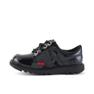 Junior Unisex Kick Lo in pelle verniciata nera