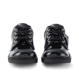 Junior Unisex Kick Lo in pelle verniciata nera