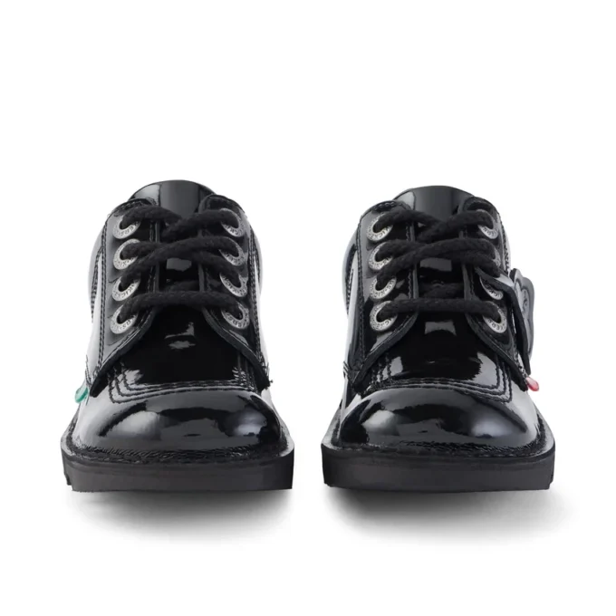 Junior Unisex Kick Lo in pelle verniciata nera Junior Unisex Kick Lo in pelle verniciata nera