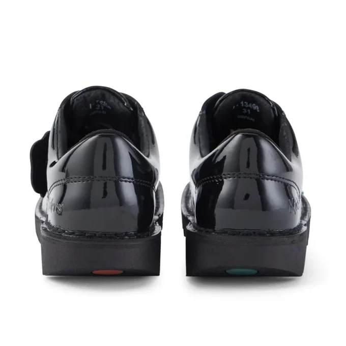 Junior Unisex Kick Lo in pelle verniciata nera Junior Unisex Kick Lo in pelle verniciata nera