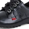 Junior Unisex Kick Lo in pelle verniciata nera Junior Unisex Kick Lo in pelle verniciata nera