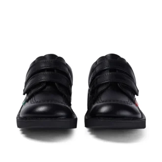 Junior Unisex Kick Lo Twin Vel in pelle nera
