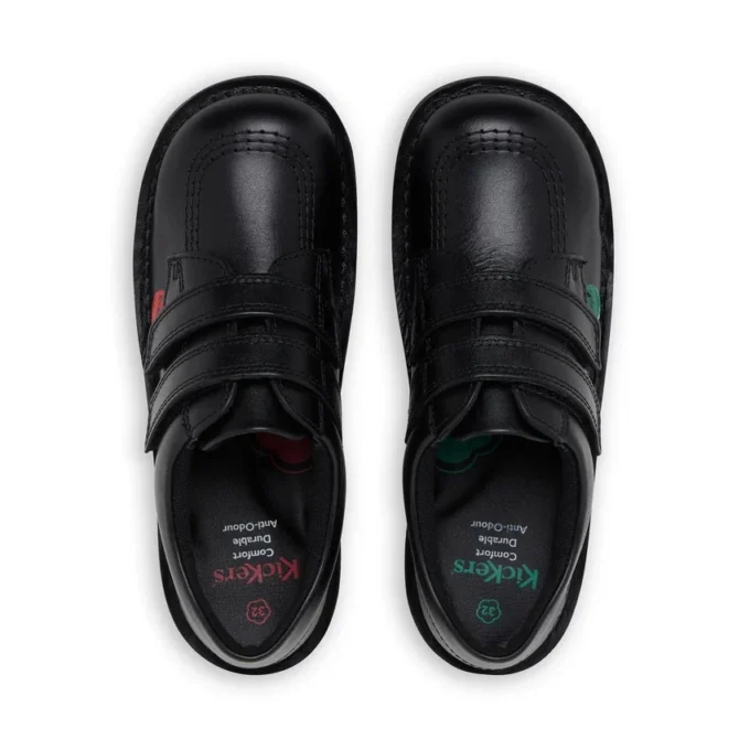 Junior Unisex Kick Lo Twin Vel in pelle nera Junior Unisex Kick Lo Twin Vel in pelle nera