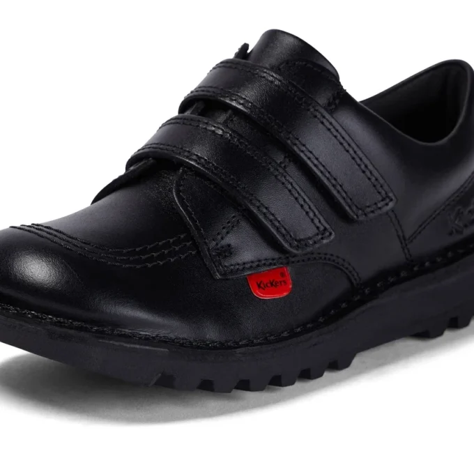 Junior Unisex Kick Lo Twin Vel in pelle nera Junior Unisex Kick Lo Twin Vel in pelle nera