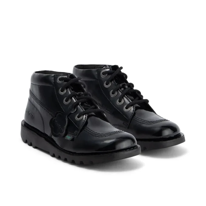 Kick Hi da donna in pelle alternativa verniciata nera Kick Hi da donna in pelle alternativa verniciata nera