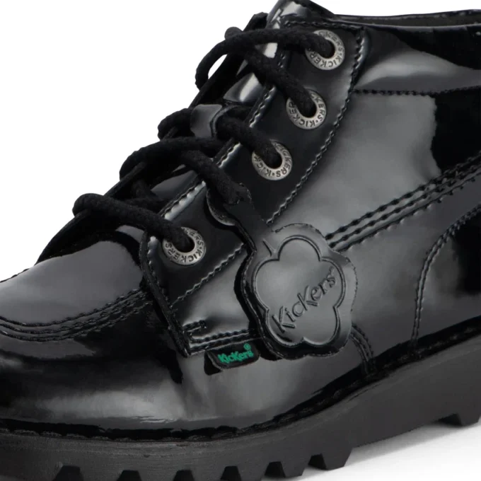 Kick Hi da donna in pelle alternativa verniciata nera Kick Hi da donna in pelle alternativa verniciata nera