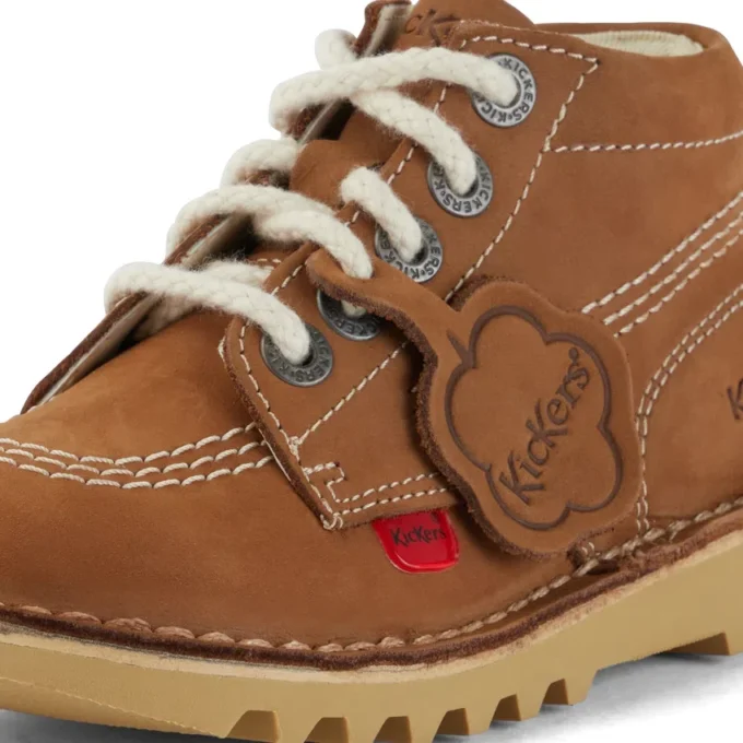 Kick Hi Hi Zip in nabuk per bambini, unisex, color cuoio Kick Hi Hi Zip in nabuk per bambini, unisex, color cuoio