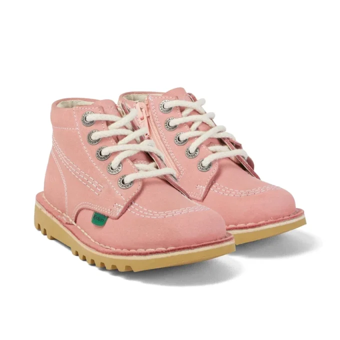 Kick Hi Hi Zip in nabuk rosa chiaro unisex per neonati Kick Hi Hi Zip in nabuk rosa chiaro unisex per neonati