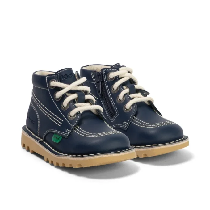 Kick Hi Hi Zip in pelle alternativa blu navy unisex per neonati Kick Hi Hi Zip in pelle alternativa blu navy unisex per neonati